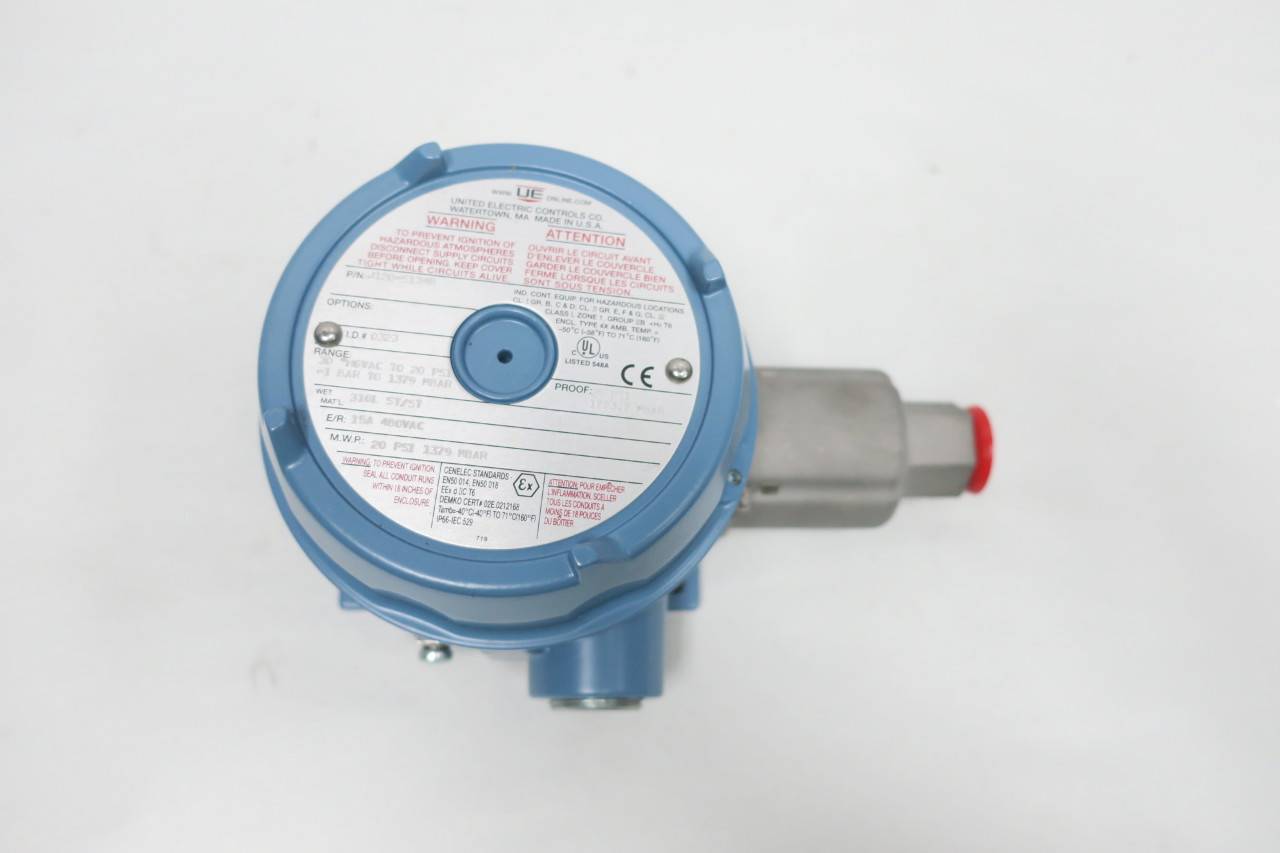 UE UNITED ELECTRIC J120-S134B 30HGVAC TO 20PSI 480V-AC PRESSURE SWITCH